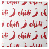 Red Chili Peppers Pattern Tegeltje (Voorkant)