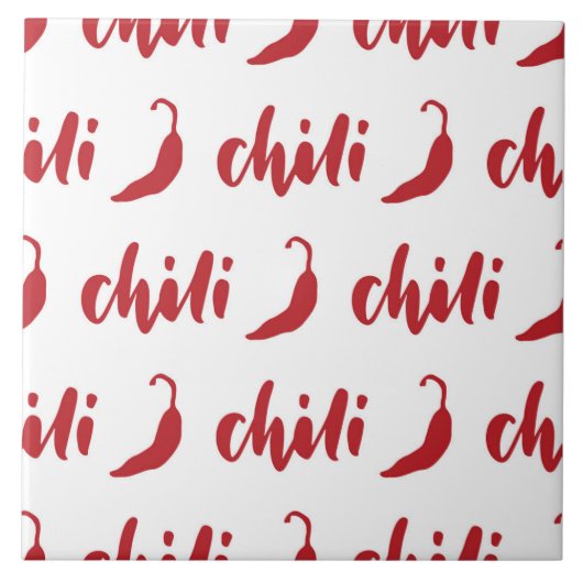 Red Chili Peppers Pattern Tegeltje (Voorkant)