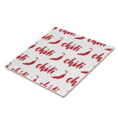 Red Chili Peppers Pattern Tegeltje (Zijkant)