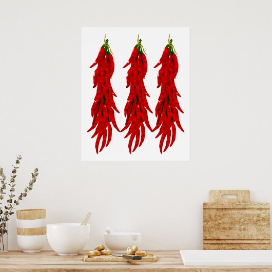 Red Chili Peppers Print Poster (Keuken)