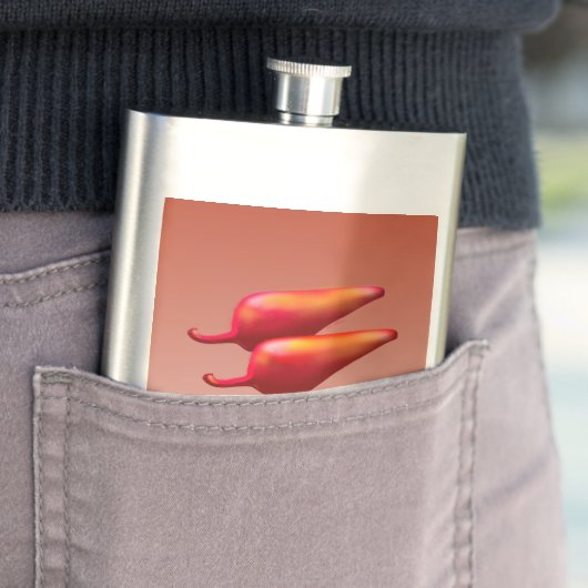 Red Chili Peppers stainless steel flask Flacon (Voorbeeld)