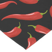 Red Chili Peppers voor Black Table Runner Lange Tafelloper (Hoek)
