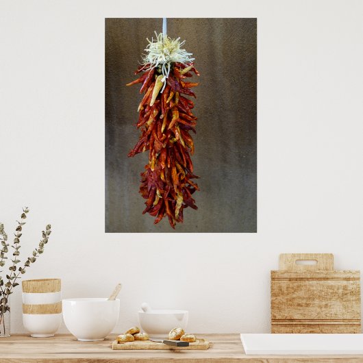 Red Chili Ristra Poster (Keuken)