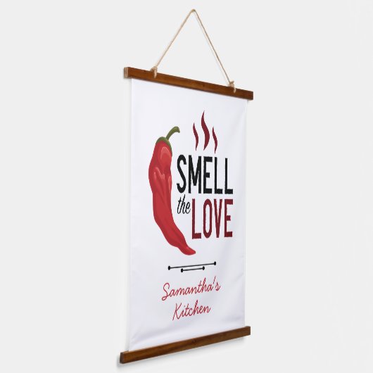 Red Chili Ruik de liefde Hangend Wandkleed (Gebogen)