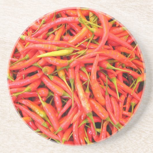 Red Chili's Zandsteen Onderzetter (Voorkant)