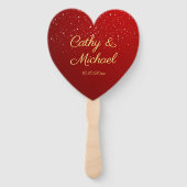 Red Chinese bruiloft sneeuwvlok dubbel geluk Han Handwaaier (Achterkant)