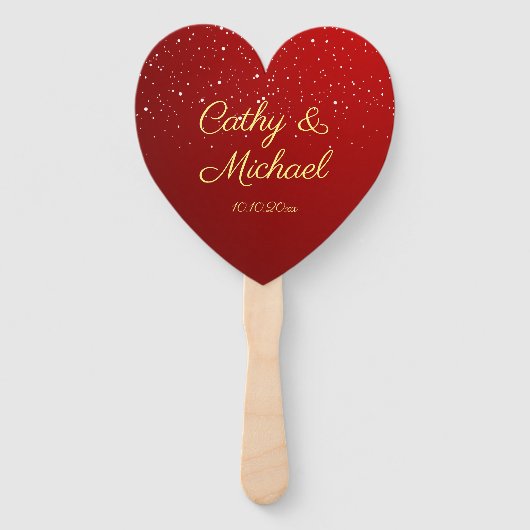 Red Chinese bruiloft sneeuwvlok dubbel geluk Han Handwaaier (Achterkant)