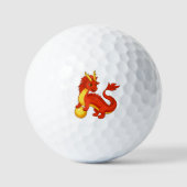 Red Chinese Dragon Golfballen (Voorkant)