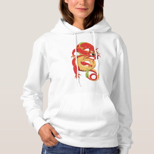 Red Chinese Dragon Hoodie (Voorkant)