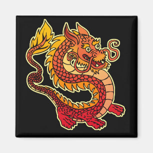 Red Chinese Dragon Magnet