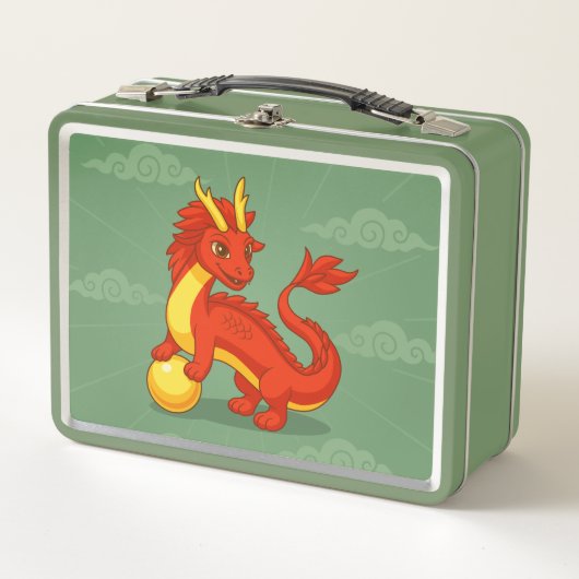 Red Chinese Dragon on Green (Voorkant)