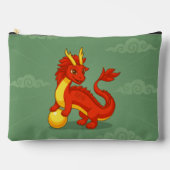 Red Chinese Dragon on Green Etui (Voorkant)