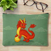 Red Chinese Dragon on Green Etui