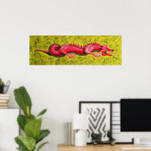 Red Chinese Dragon poster print (Thuiskantoor)