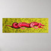 Red Chinese Dragon poster print (Voorkant)
