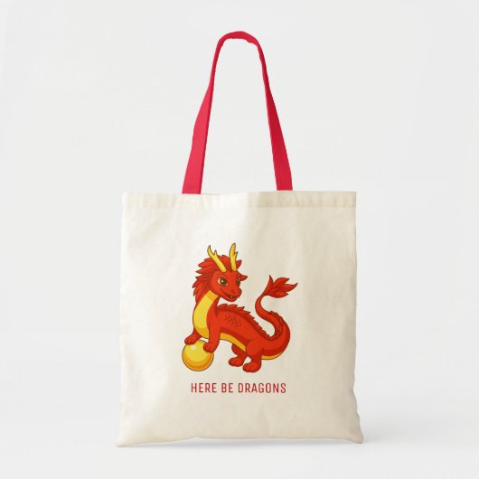 Red Chinese Dragon Tote Bag (Voorkant)