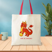 Red Chinese Dragon Tote Bag