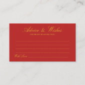 Red Chinese Geïnspireerd huwelijksadvies & wenst K Advieskaart (Voorkant)