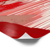 Red Chinese Landscape Painting - Serene Mountains Perfect Poster (Hoek)