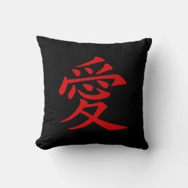 Red Chinese Love Symbol Kussen