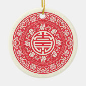 Red Chinese WuFu Good Luck Symbol Keramisch Ornament (Voorkant)