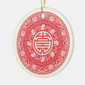 Red Chinese WuFu Good Luck Symbol Keramisch Ornament (Links)