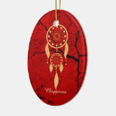 Red Chippewa Oval Oranament Keramisch Ornament (Links)