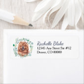 Red Chow Dog WreatReturn Address Etiket (Insitu)
