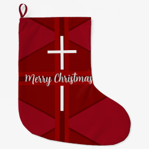 Red Christelijk Cross kerstmis Grote kerstmis Kerstsok