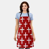 Red Christianity cross pattern design Schort (Gedragen)