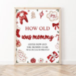Red Christmas Baby shower Hoe oud was mama spel Poster<br><div class="desc">Red Christmas Baby shower Hoe oud was mama spel</div>