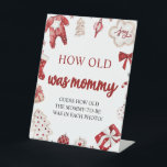 Red Christmas Baby shower Hoe oud was mama spel Reclamebord Met Voetstuk<br><div class="desc">Red Christmas Baby shower Hoe oud was mama spel</div>