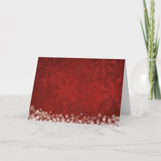 red christmas background with snowflakes, snow feestdagen kaart (Voorkant)