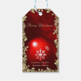 Red Christmas Ball Gold Stars Company Cadeaulabel