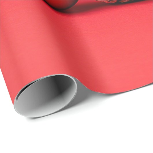 Red Christmas Balls and Pinecones Cadeaupapier (Rol Hoek)