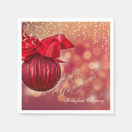 Red Christmas Balls Bokeh Company Servet
