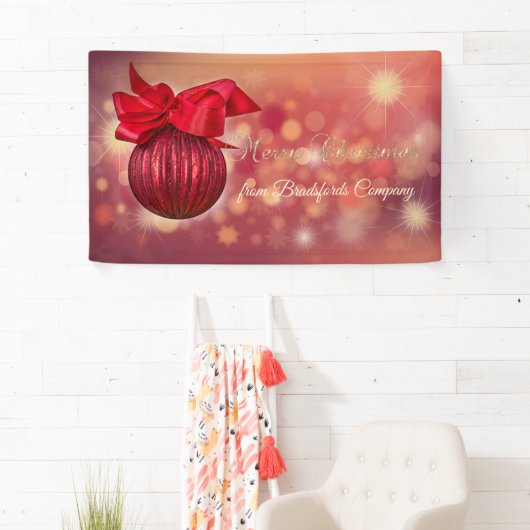 Red Christmas Balls Bokeh Company Spandoek (Insitu)