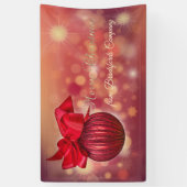 Red Christmas Balls Bokeh Company Spandoek (Verticaal)