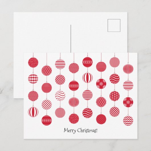 Red Christmas Balls Briefkaart (Voorkant / Achterkant)