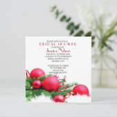 Red Christmas Balls Vrijgezellenfeest Kaart (Staand voorkant)