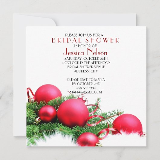 Red Christmas Balls Vrijgezellenfeest Kaart (Voorkant)