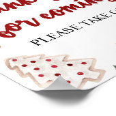 Red Christmas Bedankt voor uw komst Baby shower Poster (Hoek)