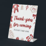 Red Christmas Bedankt voor uw komst Baby shower Reclamebord Met Voetstuk<br><div class="desc">Red Christmas Bedankt voor uw komst Baby shower</div>