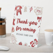 Red Christmas Bedankt voor uw komst Baby shower Reclamebord Met Voetstuk (Insitu)