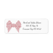 Red Christmas Bow Return Address Label (Voorkant)