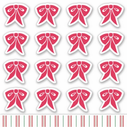 Red Christmas Bow Stickers (Voorkant)