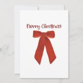 Red Christmas Bow with Merry Christmas Text Kaart (Voorkant)