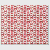Red Christmas Bows Cadeaupapier (Vlak)