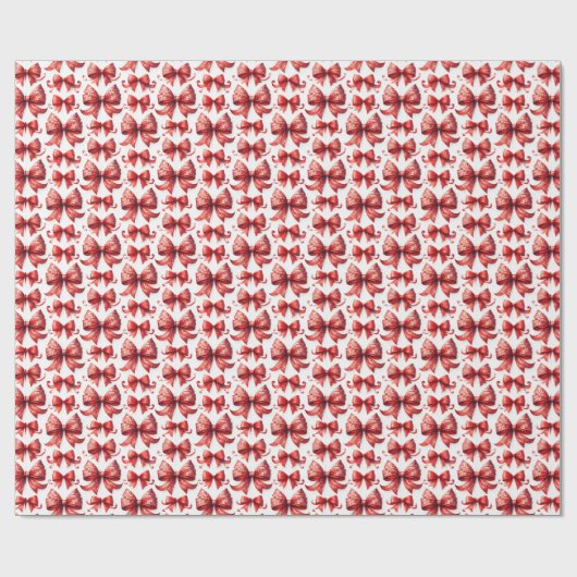 Red Christmas Bows Cadeaupapier (Vlak)