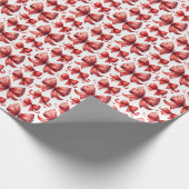 Red Christmas Bows Cadeaupapier (Hoek)